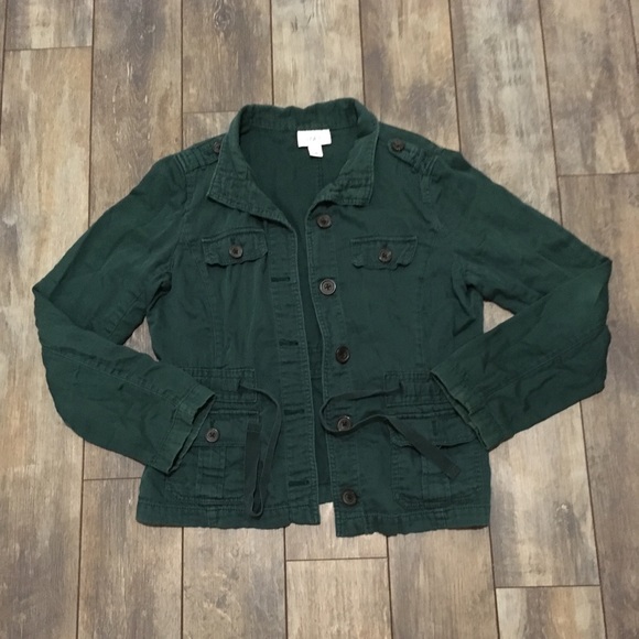 ⬇️ LOFT green drawstring utility jacket M - Picture 2 of 7